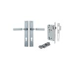 12250KENTR60KT - Berlin Lever - Rectangular Backplate Entrance Kit with High Security Lock - Brushed Chrome - Entrance