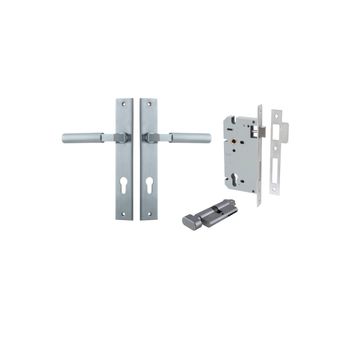 Berlin Lever - Rectangular Backplate Entrance Kit with High Security Lock