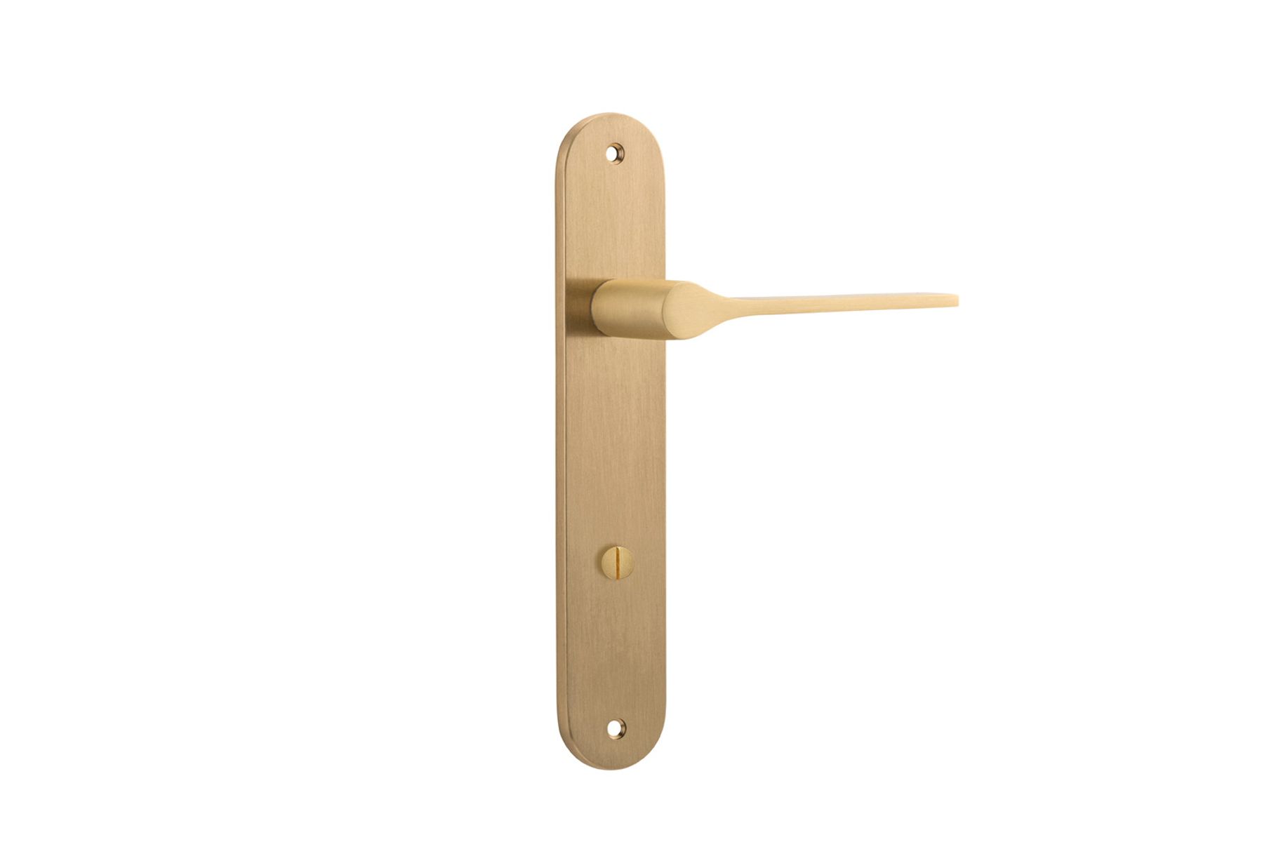 15270P85 - Como Lever - Oval Backplate - Brushed Brass - Privacy