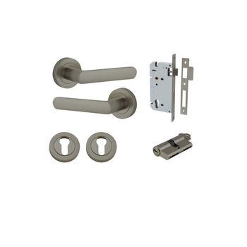 Osaka Lever - Round Rose Entrance Kit with Separate High Security Lock