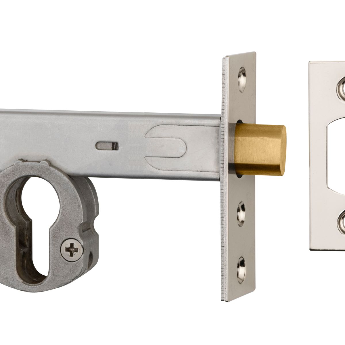 22558 - Euro Mortice Deadbolt - 70mm Backset - Polished Nickel - Entrance