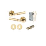 0340KENTR60KT - Berlin Lever - Round Rose Entrance Kit with High Security Lock - Polished Brass - Entrance