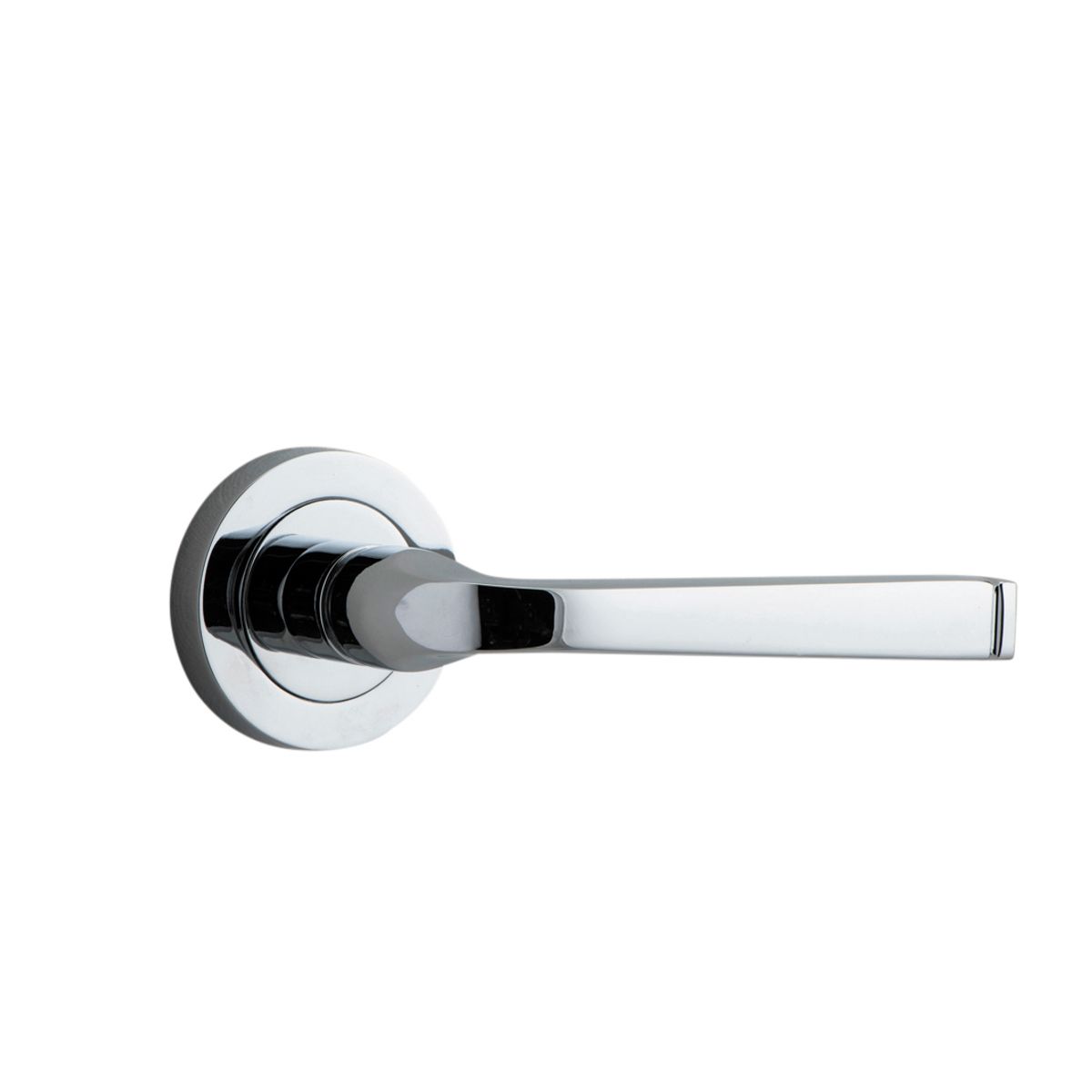 0324 - Annecy Lever - Round Rose - Polished Chrome - Passage