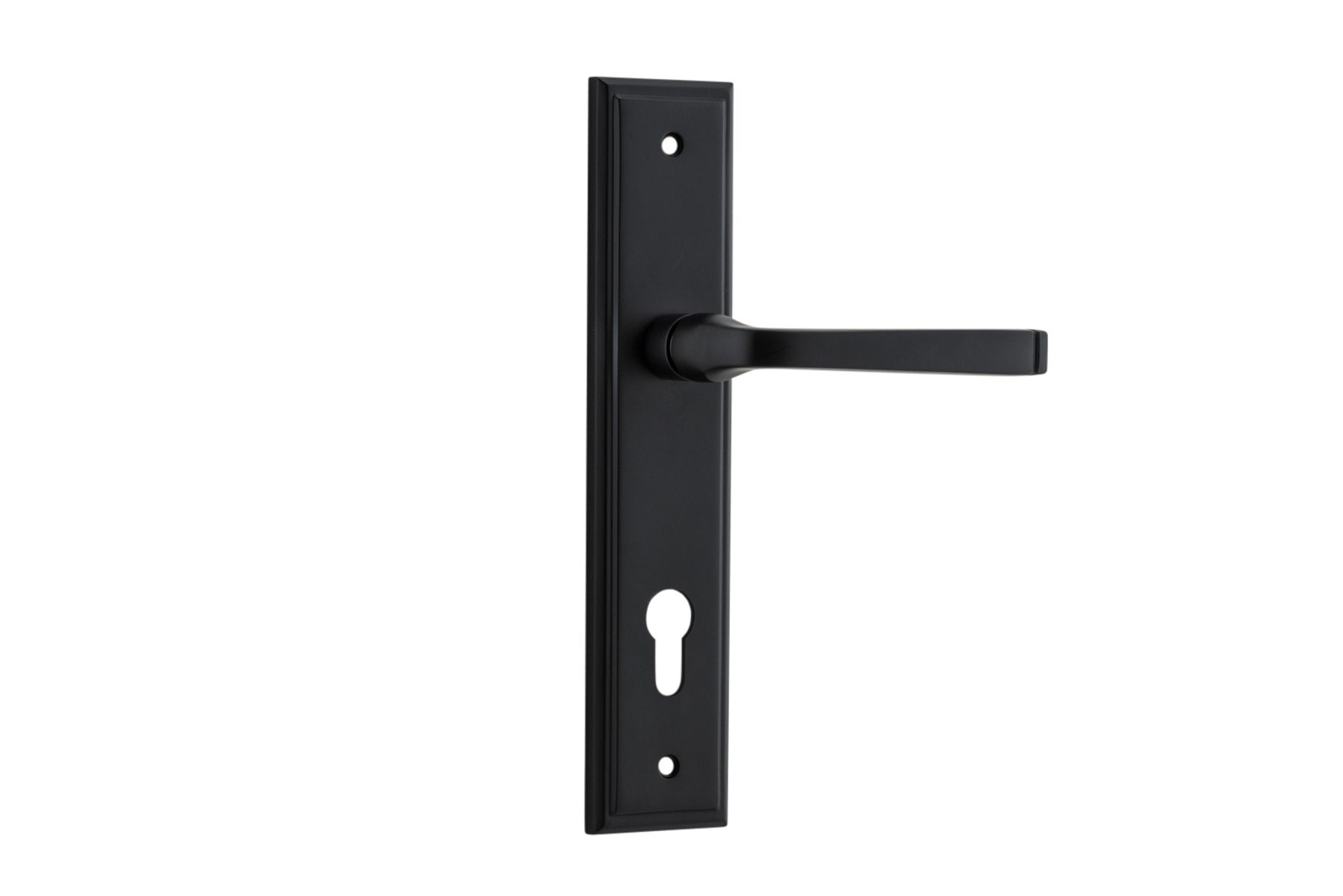 12744E85 - Annecy Lever - Stepped Backplate - Matt Black - Entrance