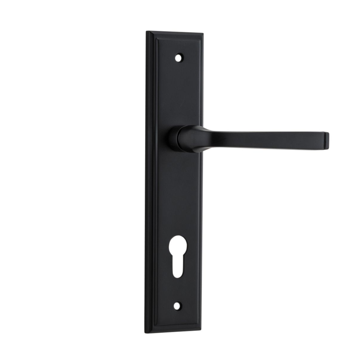 12744E85 - Annecy Lever - Stepped Backplate - Matt Black - Entrance