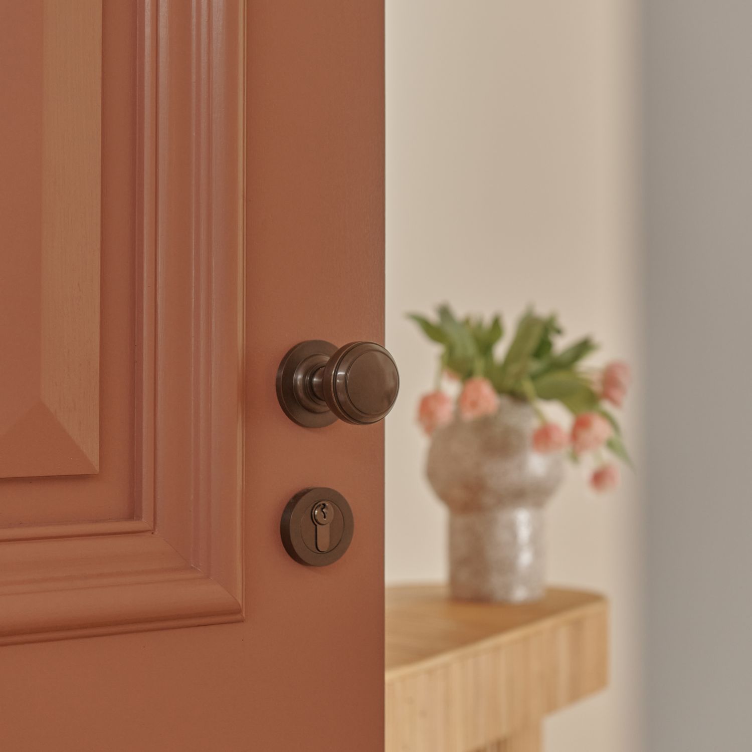 0217 - Paddington Knob - Round Rose - Distressed Nickel - Passage