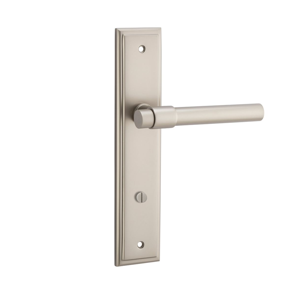 14902P85 - Helsinki Lever - Stepped Backplate - Satin Nickel - Privacy