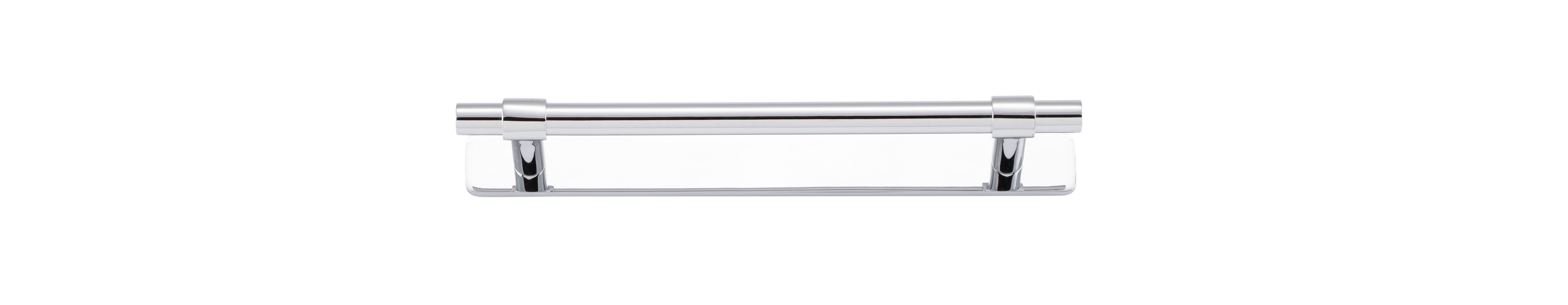 21014B - Helsinki Cabinet Pull with Backplate - CTC160mm - Polished Chrome