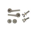 16526KPRIV60 - Helsinki Lever - Round Rose Privacy Kit with Separate Privacy Turn - Graphite PVD - Privacy