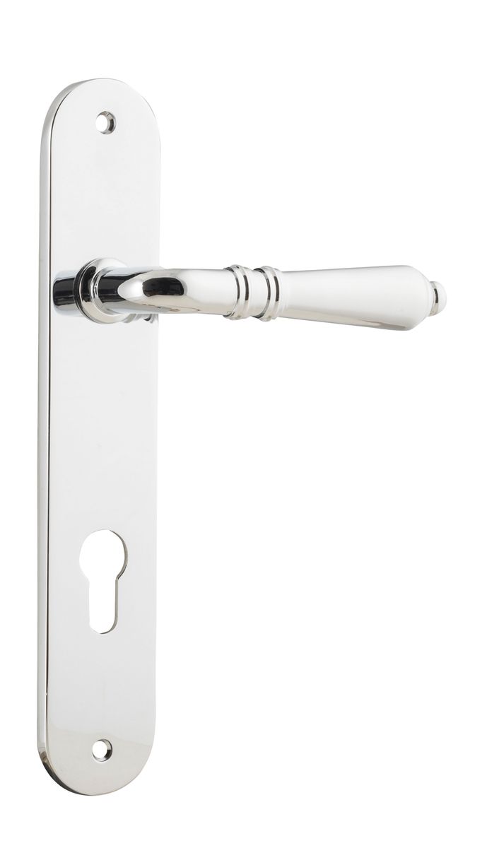 11724E85 - Sarlat Lever - Oval Backplate - Polished Chrome - Entrance