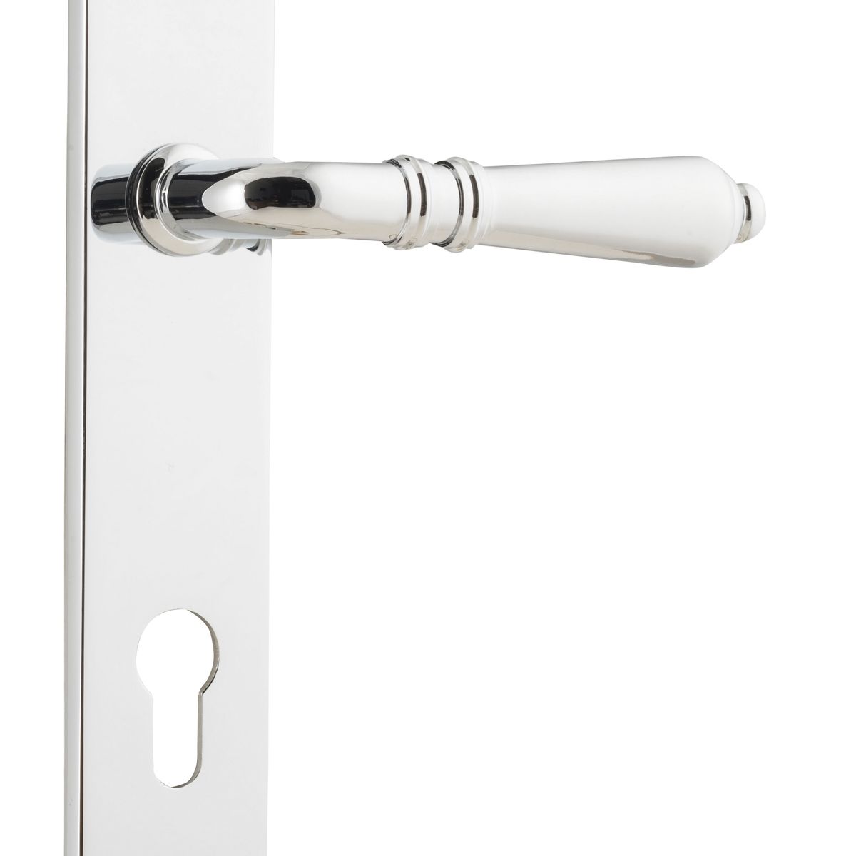 11724E85 - Sarlat Lever - Oval Backplate - Polished Chrome - Entrance