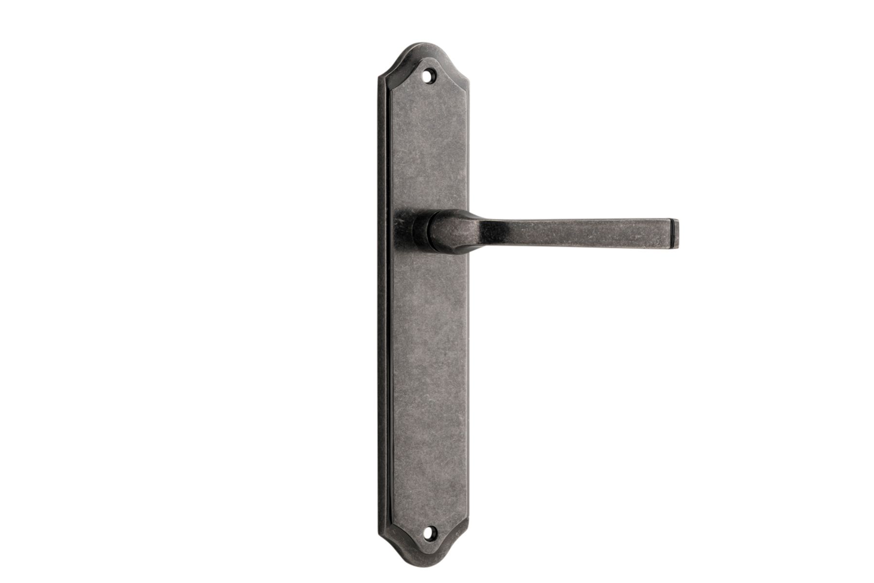 13720 - Annecy Lever - Shouldered Backplate - Distressed Nickel - Passage