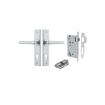 Helsinki Lever - Chamfered Backplate Entrance Kit with High Security Lock