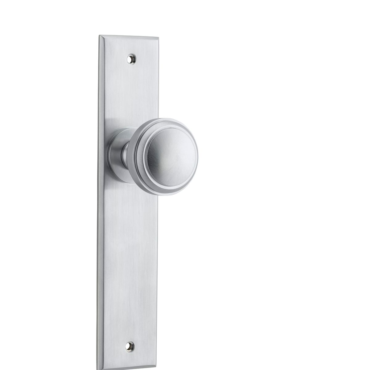 12331 - Paddington Knob - Chamfered Backplate - Brushed Chrome - Passage