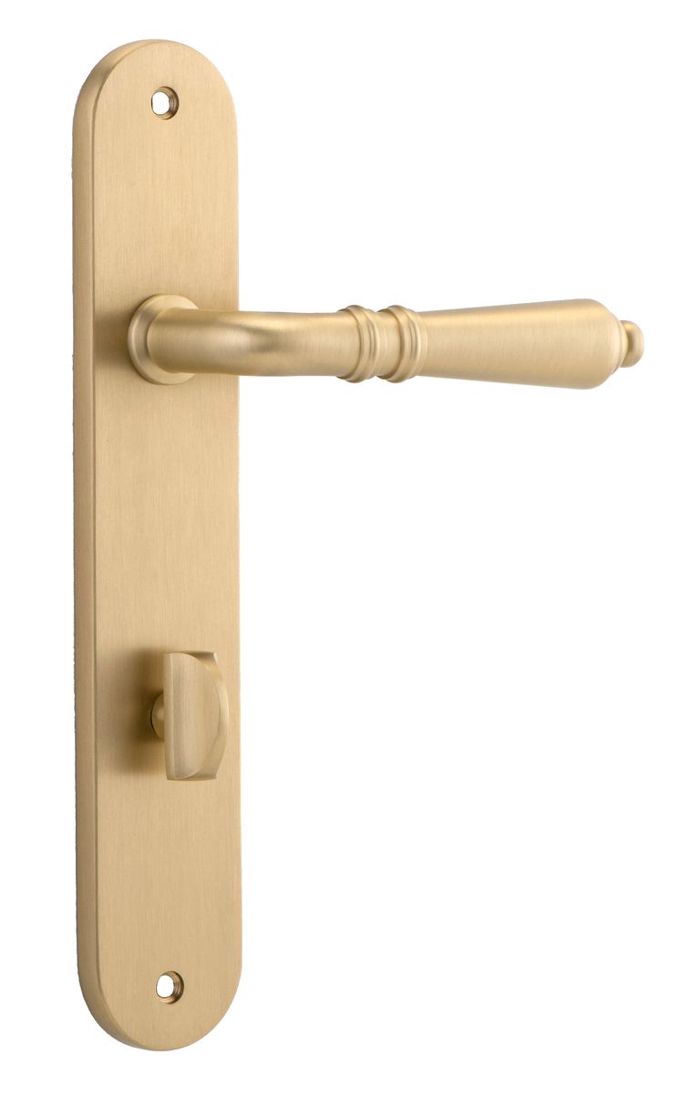 15224P85 - Sarlat Lever - Oval Backplate - Brushed Brass - Privacy