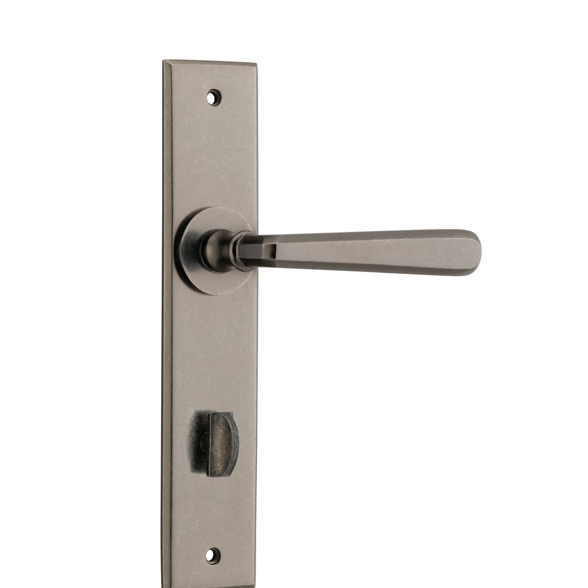 13880P85 - Copenhagen Lever - Chamfered Backplate - Distressed Nickel - Privacy