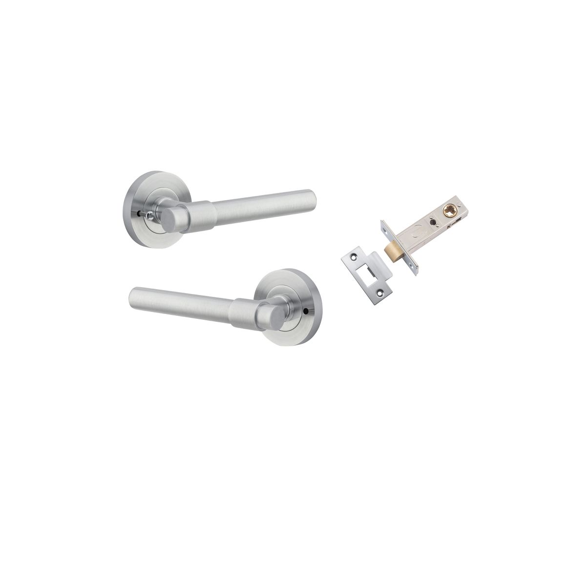 20625KIBPRIV60 - Helsinki Lever - Round Rose (Inbuilt Privacy) - Brushed Chrome - Privacy