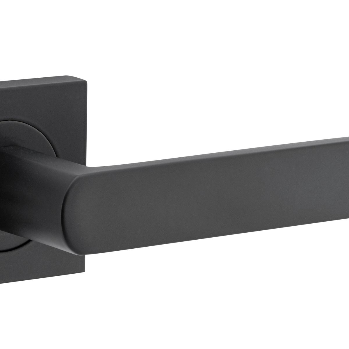 21183KIBPRIV60 - Osaka Lever - Square Rose (Inbuilt Privacy) - Matt Black - Privacy