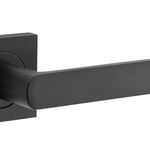 21183KIBPRIV60 - Osaka Lever - Square Rose (Inbuilt Privacy) - Matt Black - Privacy