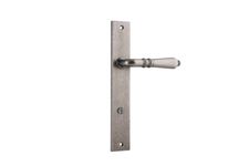 13700P85 - Sarlat Lever - Rectangular Backplate - Distressed Nickel - Privacy