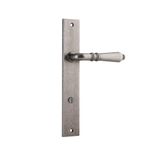 13700P85 - Sarlat Lever - Rectangular Backplate - Distressed Nickel - Privacy