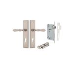 14736KENTR60KT - Sarlat Lever - Stepped Backplate Entrance Kit with High Security Lock - Satin Nickel - Entrance