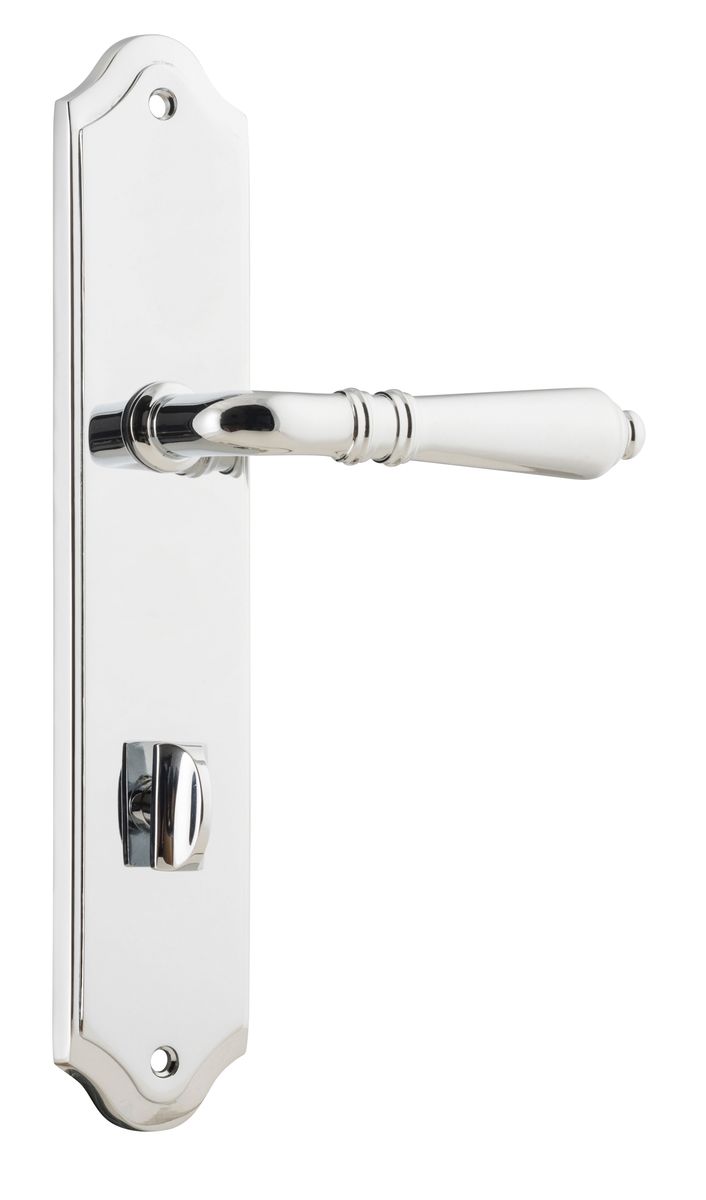 11712P85 - Sarlat Lever - Shouldered Backplate - Polished Chrome - Privacy