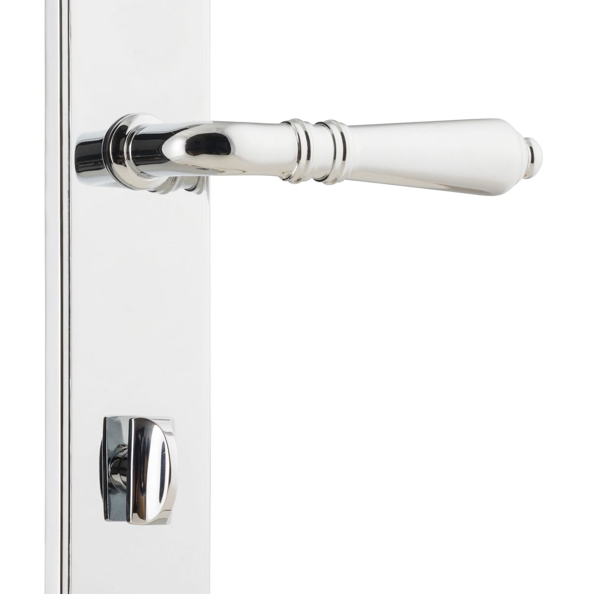 11712P85 - Sarlat Lever - Shouldered Backplate - Polished Chrome - Privacy