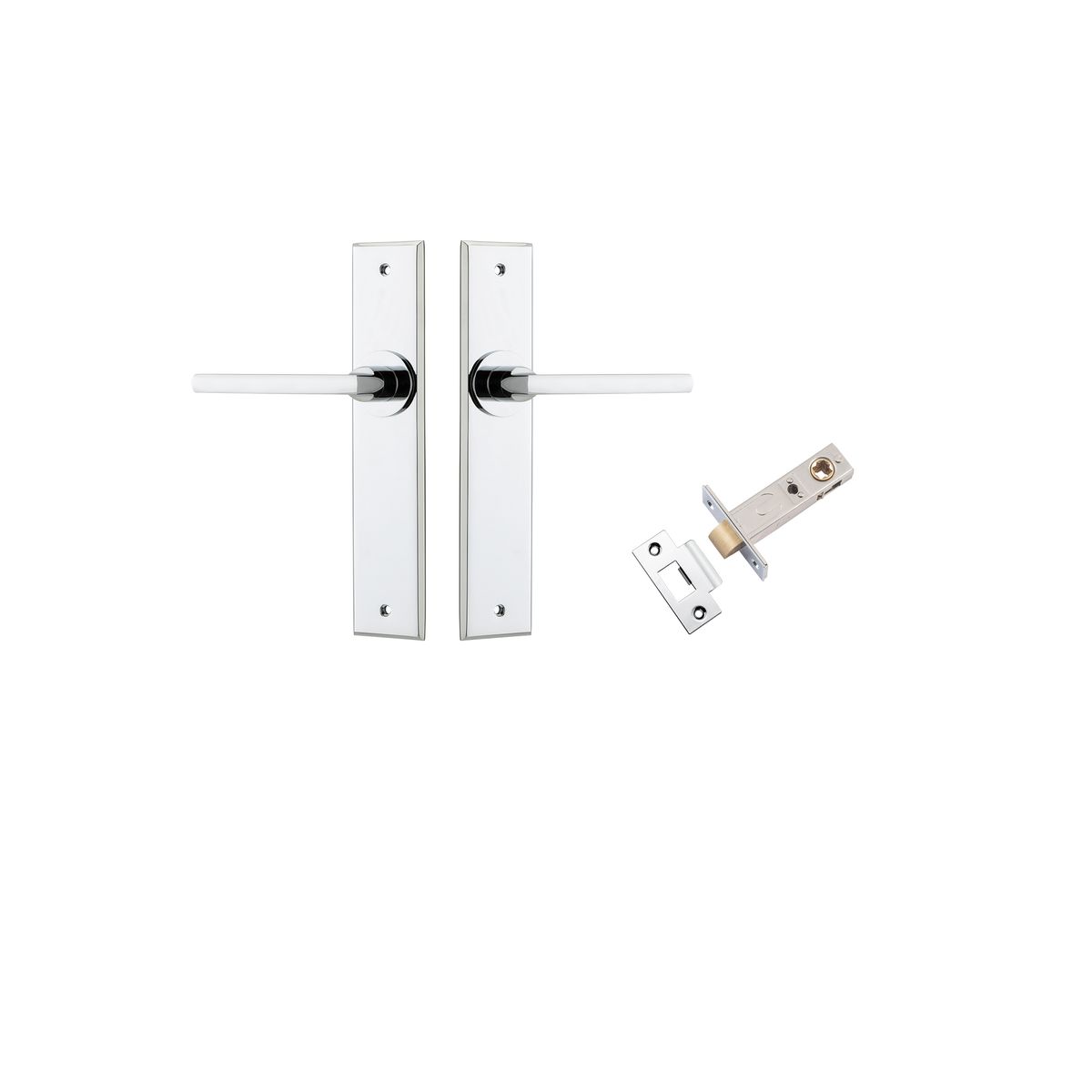 11782KPASS60 - Baltimore Lever - Chamfered Backplate Passage Kit - Polished Chrome - Passage