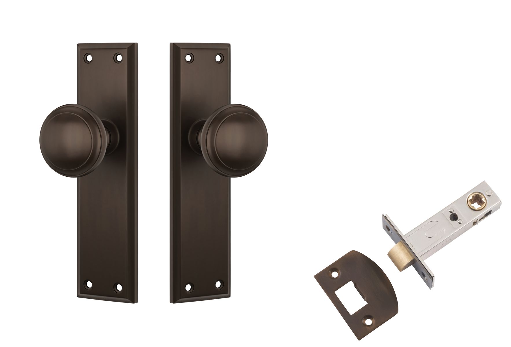 Milton Door Knob - Long Backplate Passage Set