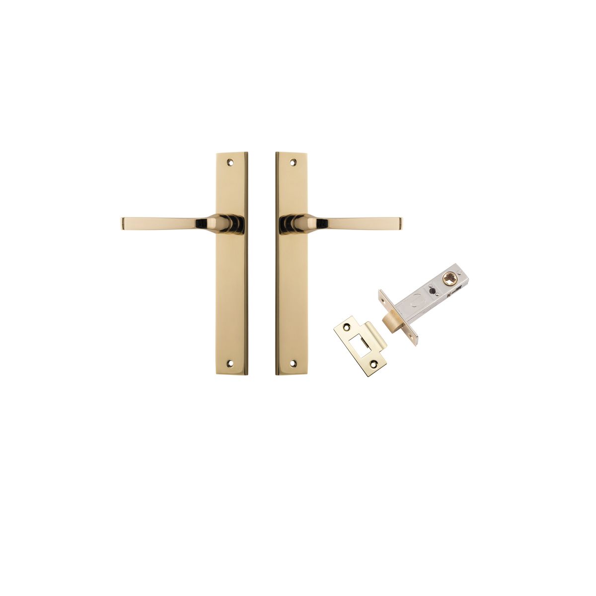 10208KPASS60 - Annecy Lever - Rectangular Backplate Passage Kit - Polished Brass - Passage