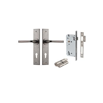 Annecy Lever - Chamfered Backplate Entrance Kit with High Security Lock