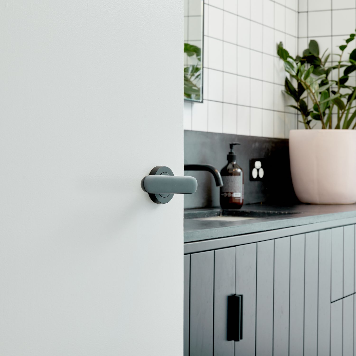 20776KPRIV60 - Osaka Lever - Round Rose Privacy Kit with Separate Privacy Turn - Brushed Brass - Privacy