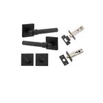 21203KPRIV60 - Helsinki Lever - Square Rose Privacy Kit with Separate Privacy Turn - Matt Black - Privacy