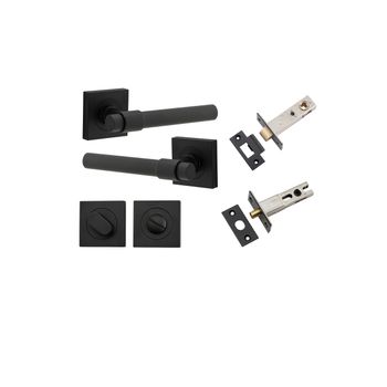 Helsinki Lever - Square Rose Privacy Kit with Separate Privacy Turn