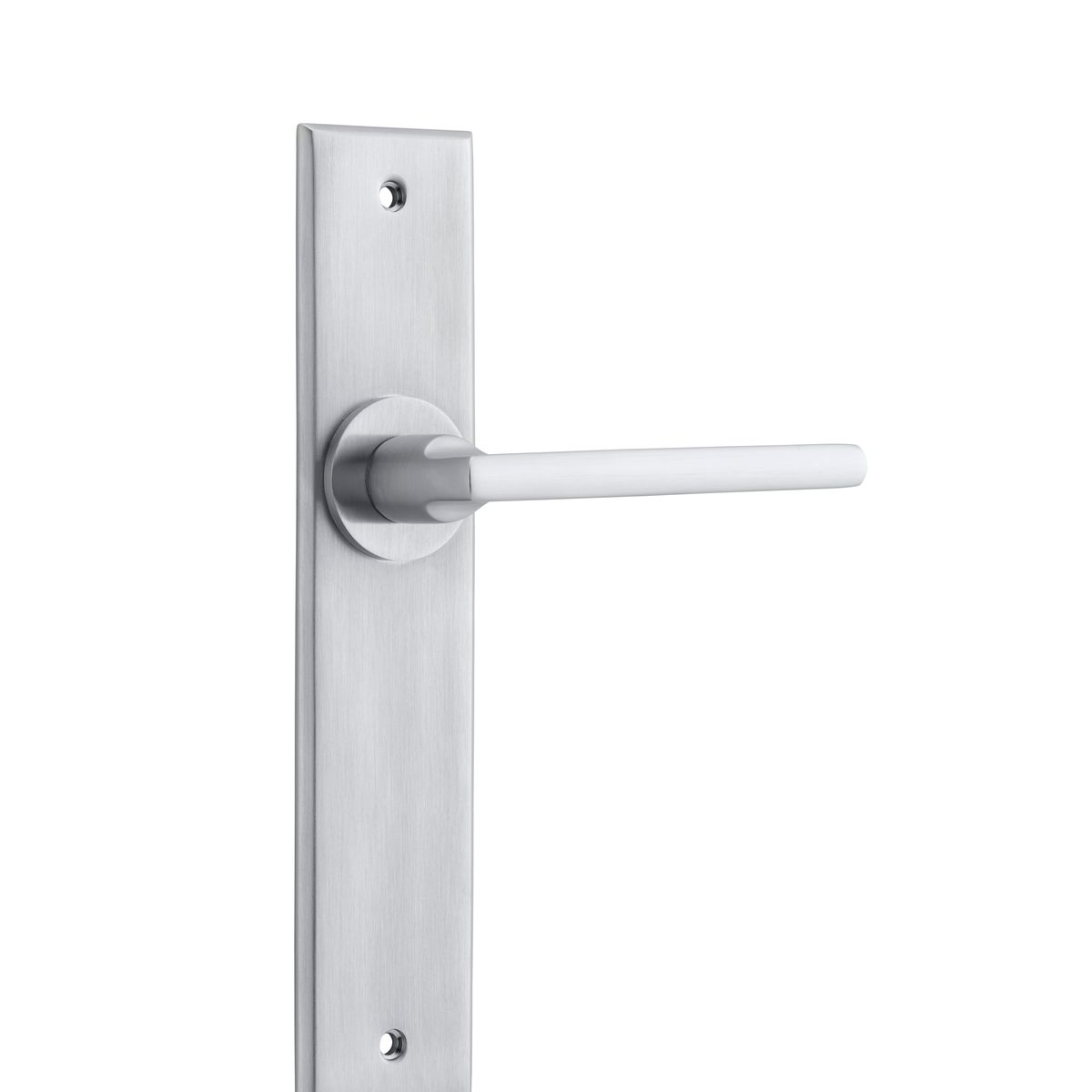 12282 - Baltimore Lever - Chamfered Backplate - Brushed Chrome - Passage