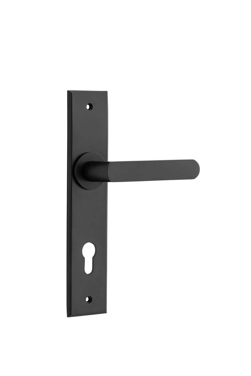 12868E85 - Osaka Lever - Chamfered Backplate - Matt Black - Entrance