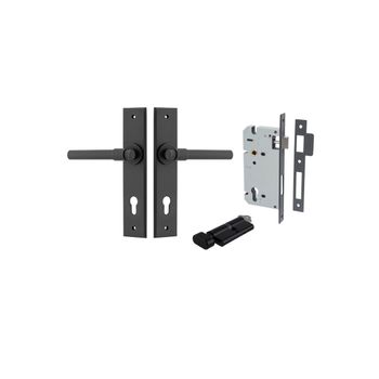 Helsinki Lever - Chamfered Backplate Entrance Kit with High Security Lock