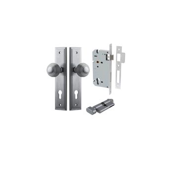 Guildford Knob - Stepped Backplate Entrance Kit with High Security Lock