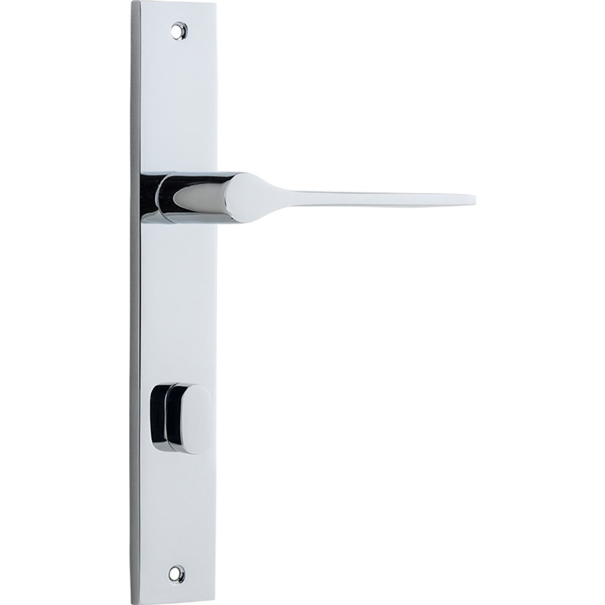 11754P85 - Como Lever - Rectangular Backplate - Polished Chrome - Privacy