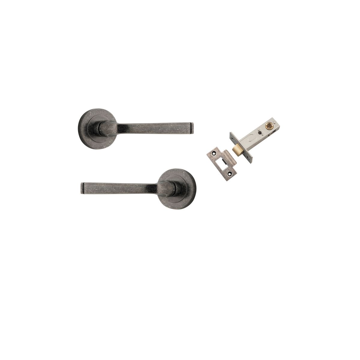 0327KPASS60 - Annecy Lever - Round Rose Passage Kit - Distressed Nickel - Passage