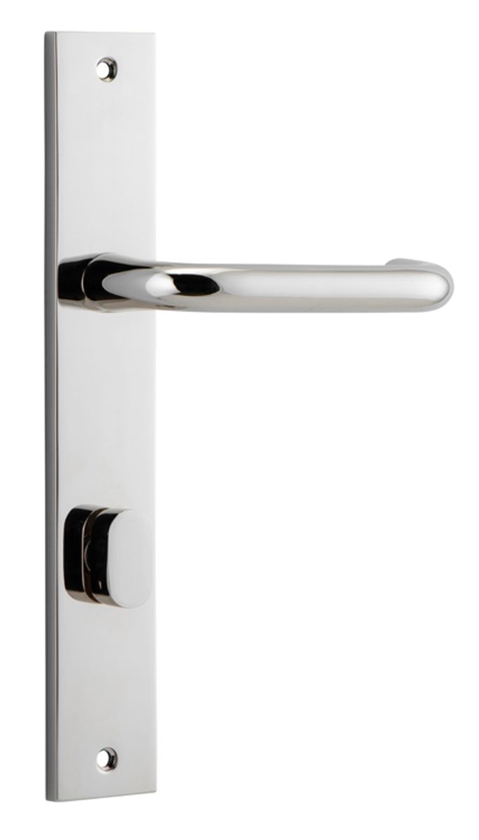 14344P85 - Oslo Lever - Rectangular Backplate - Polished Nickel - Privacy