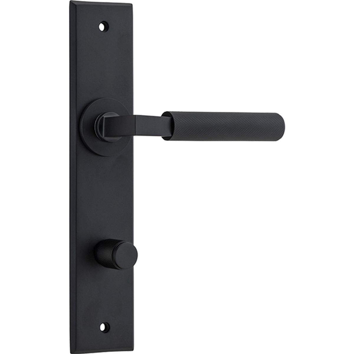 12796P85 - Brunswick Lever - Chamfered Backplate - Matt Black - Privacy