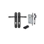 12724KENTR60KK - Sarlat Lever - Oval Backplate Entrance Kit with High Security Lock - Matt Black - Entrance