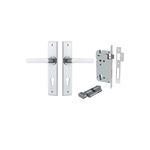 12368KENTR60KT - Osaka Lever - Chamfered Backplate Entrance Kit with High Security Lock - Brushed Chrome - Entrance