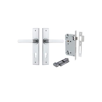 Osaka Lever - Chamfered Backplate Entrance Kit with High Security Lock