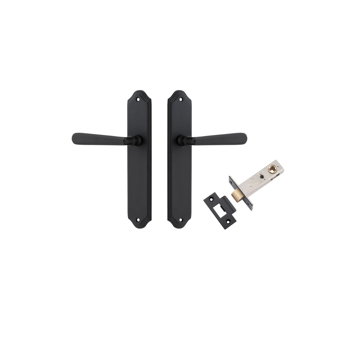 12874KPASS60 - Copenhagen Lever - Shouldered Backplate Passage Kit - Matt Black - Passage