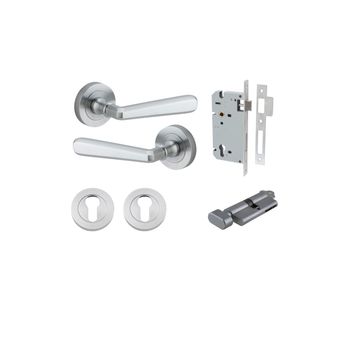 Copenhagen Lever - Round Rose Entrance Kit with Separate High Security Lock