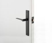 12754 - Como Lever - Rectangular Backplate - Matt Black - Passage