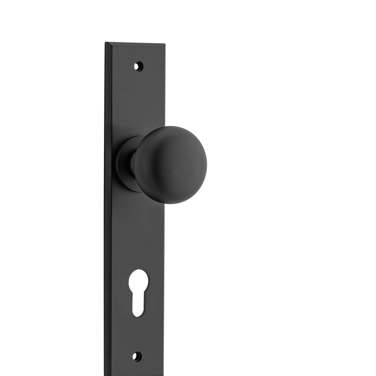 12946E85 - Cambridge Knob - Chamfered Backplate - Matt Black - Entrance